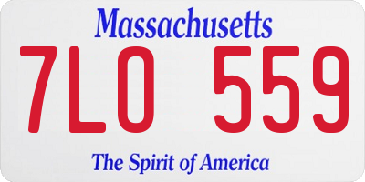MA license plate 7LO559