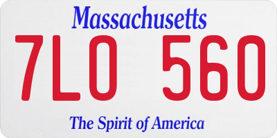 MA license plate 7LO560