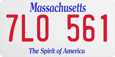 MA license plate 7LO561
