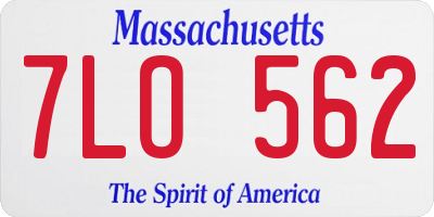 MA license plate 7LO562