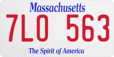 MA license plate 7LO563