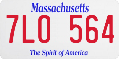 MA license plate 7LO564