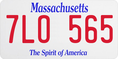 MA license plate 7LO565