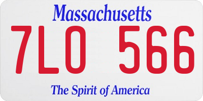 MA license plate 7LO566