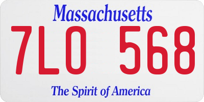 MA license plate 7LO568
