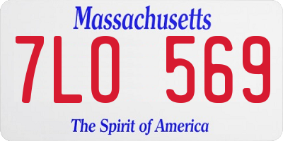 MA license plate 7LO569