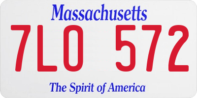 MA license plate 7LO572