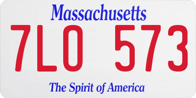 MA license plate 7LO573