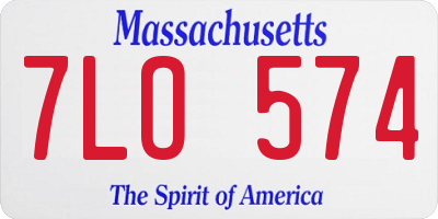 MA license plate 7LO574