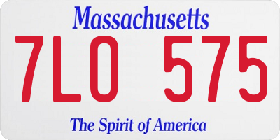 MA license plate 7LO575