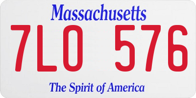 MA license plate 7LO576