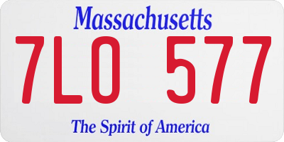 MA license plate 7LO577