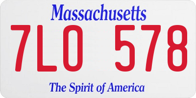 MA license plate 7LO578