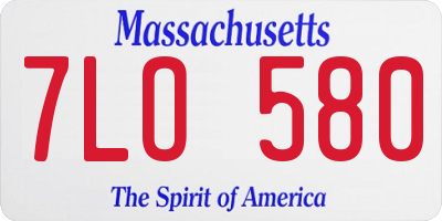MA license plate 7LO580