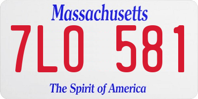 MA license plate 7LO581