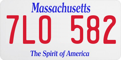 MA license plate 7LO582