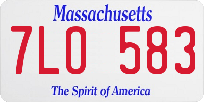 MA license plate 7LO583