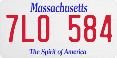 MA license plate 7LO584