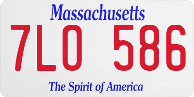 MA license plate 7LO586