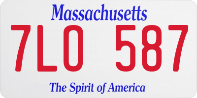 MA license plate 7LO587