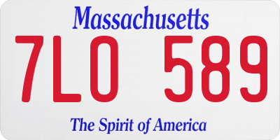 MA license plate 7LO589