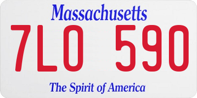 MA license plate 7LO590
