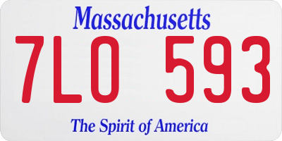 MA license plate 7LO593