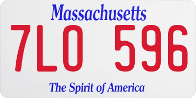 MA license plate 7LO596