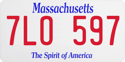 MA license plate 7LO597