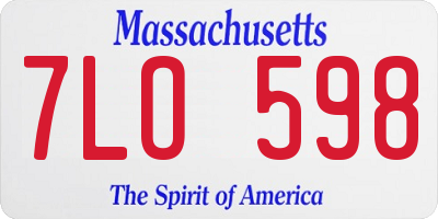 MA license plate 7LO598