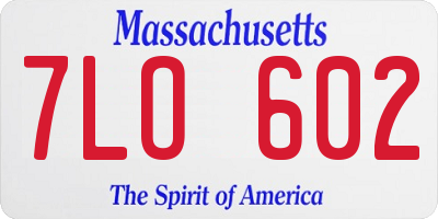 MA license plate 7LO602