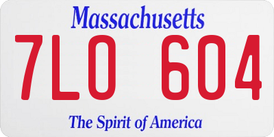 MA license plate 7LO604