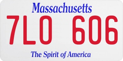 MA license plate 7LO606