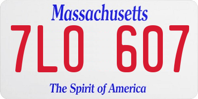 MA license plate 7LO607