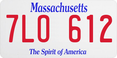 MA license plate 7LO612