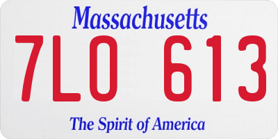 MA license plate 7LO613