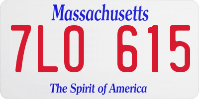 MA license plate 7LO615