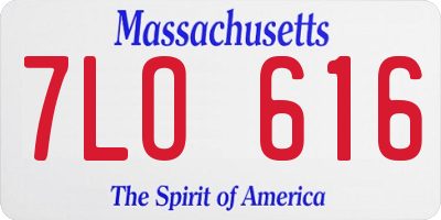 MA license plate 7LO616