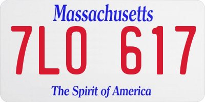 MA license plate 7LO617
