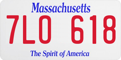 MA license plate 7LO618