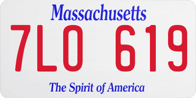 MA license plate 7LO619