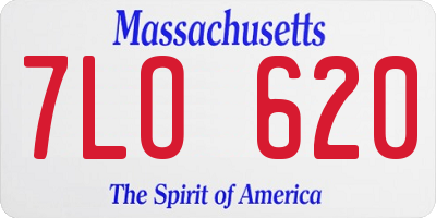 MA license plate 7LO620