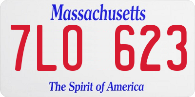 MA license plate 7LO623