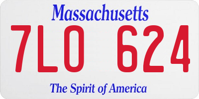 MA license plate 7LO624