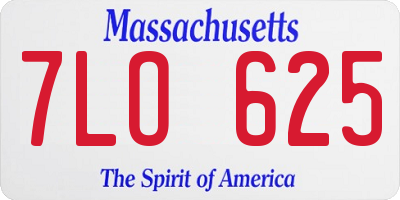 MA license plate 7LO625