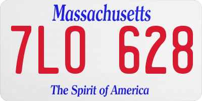 MA license plate 7LO628
