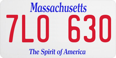 MA license plate 7LO630