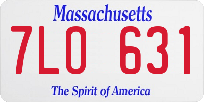 MA license plate 7LO631