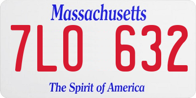 MA license plate 7LO632