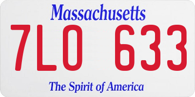 MA license plate 7LO633